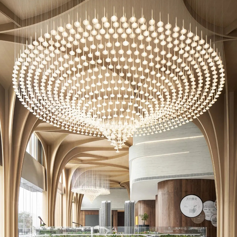 Custom Large Chandelier Sales Office Hotel Lobby Villa Clubhouse Reception Pendant Lights