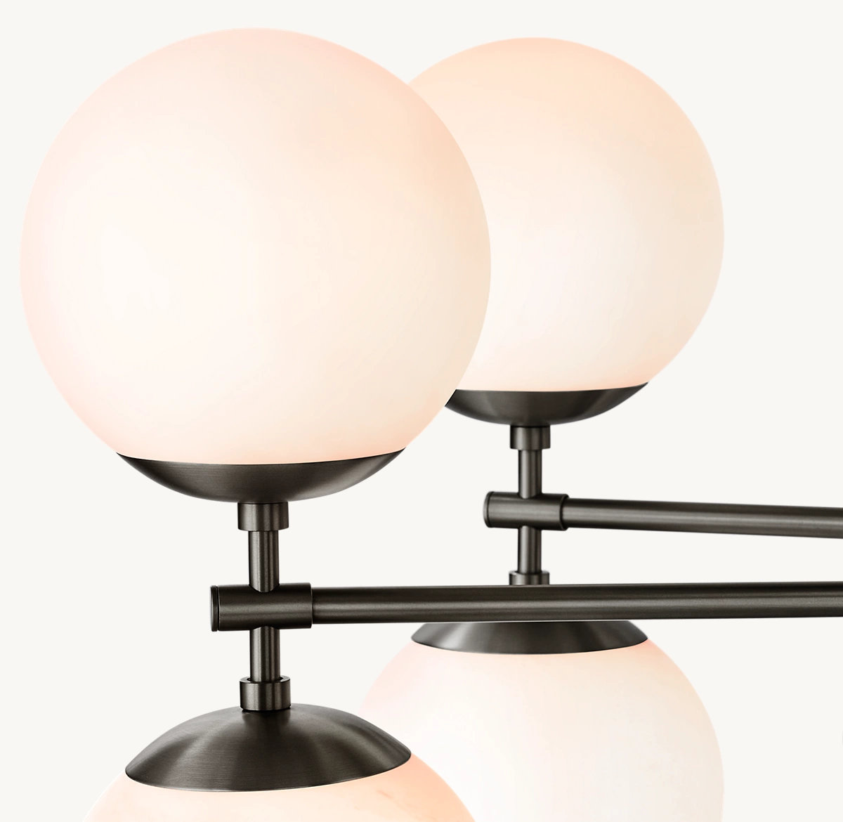 Elegant Brass Material Six-Arm Glass Ball Pendant Light Middle Sizer Lamp for Hotel Mobile Homes Restaurants Offices Room Spaces