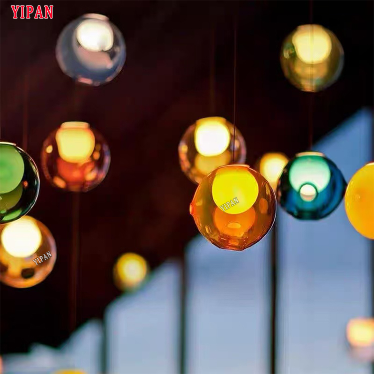 Modern Hotel Lobby Villa Decoration Colorful Pendant Light Custom Large Project Chandelier and Pendant Light