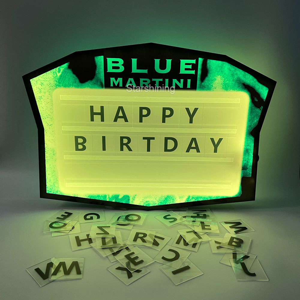 OEM Custom VIP Glorifier Display LED Message Board Rechargeable Glowing Acrylic Letters Sign for Nightclub Party Lounge