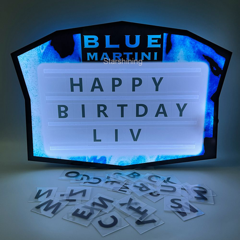 OEM Custom VIP Glorifier Display LED Message Board Rechargeable Glowing Acrylic Letters Sign for Nightclub Party Lounge
