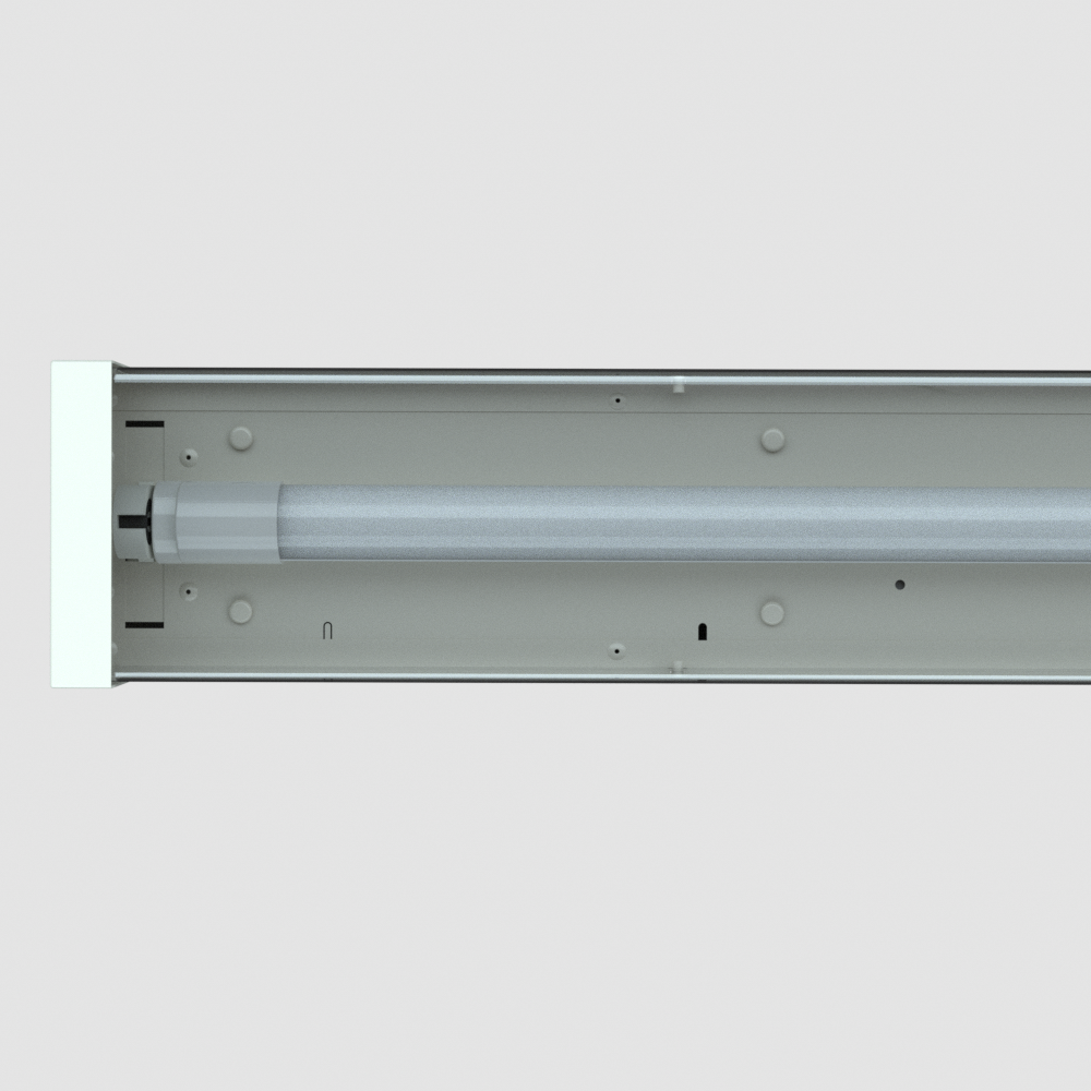 4FT Steel Body Bare Single Tube Fixture LED Light LED Shop Light