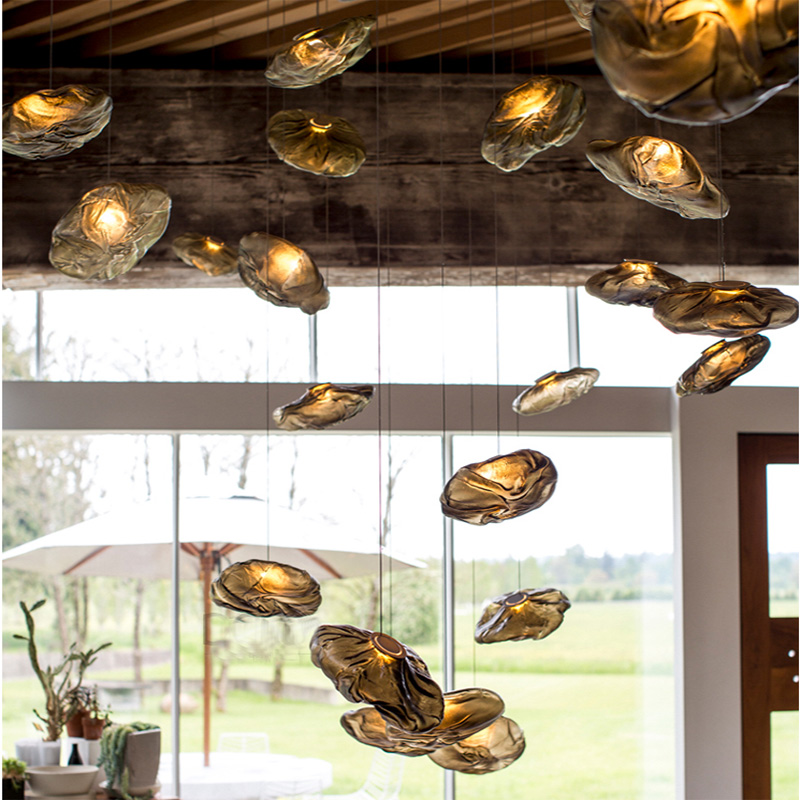 Modern Chandelier Glass Parts Restaurant Bar Counter Hotel Lobby Chandeliers Pendant Lighting