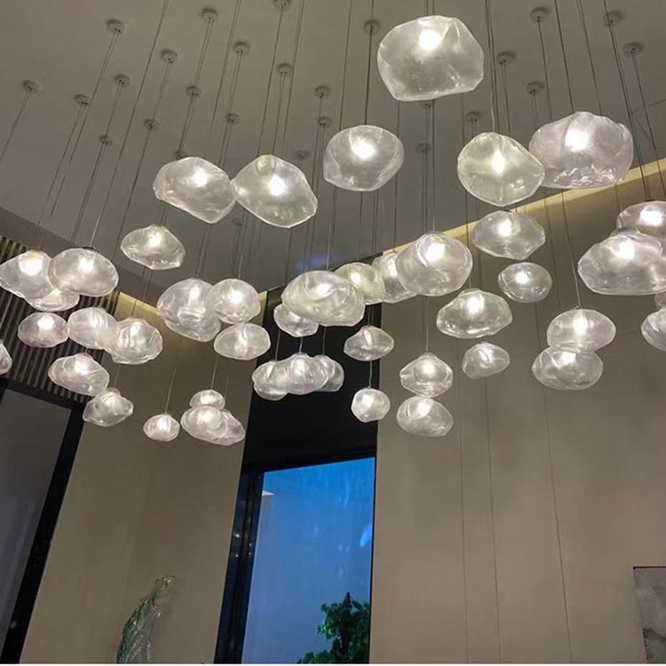 Modern Chandelier Glass Parts Restaurant Bar Counter Hotel Lobby Chandeliers Pendant Lighting