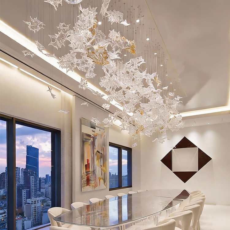 Luxury Ceiling Chandelier and Lamps Custom Large Chandelier Elegant Lighting for Kitchen Sales Office Living Room Residential