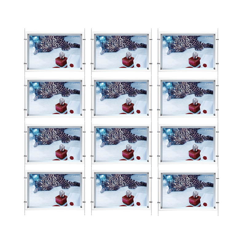 Real Estate Agent Showcase Ceiling Hanging Led Photo LED Window Display Crystal Light Box