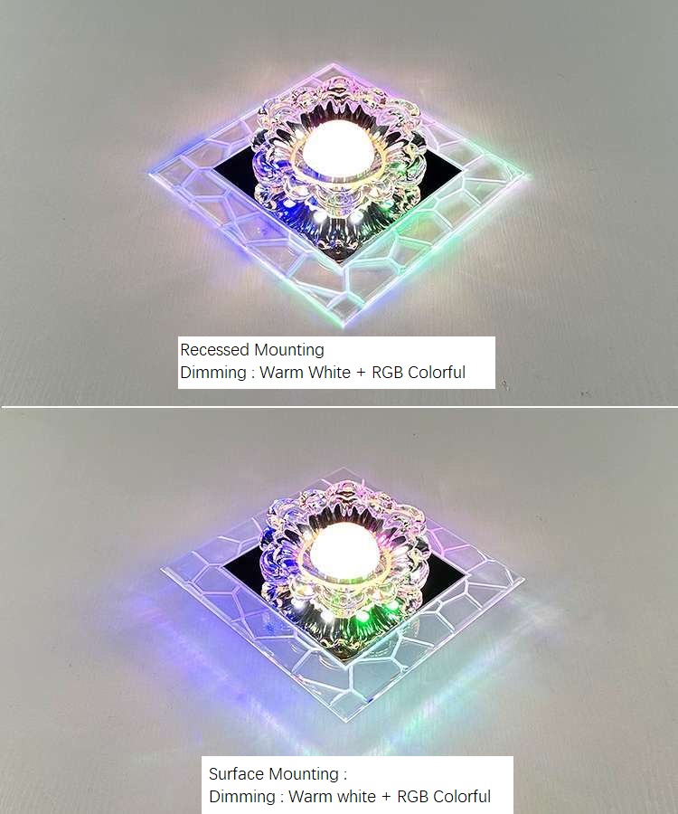 LED Colorful Dimmable IP44 Modern Crystal Ceiling Light for Living Room Corridor/Aisle Balcony/Entrance Hotel Apartment KTV/Bar