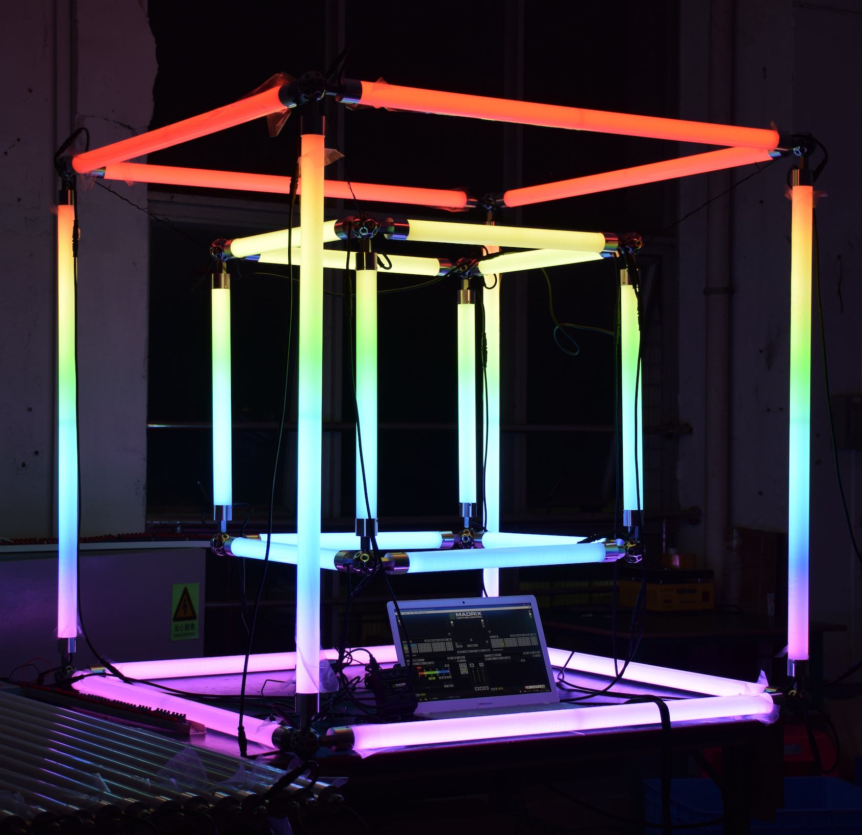 360 View Dmx 512 Control Rgb Led Meteor Tube Light