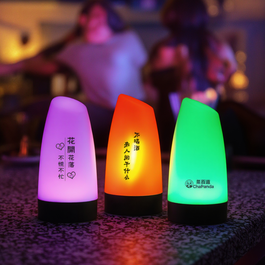 Customized High Quality Restaurant Bar Lounge Nightclub Rechargeable Seven Color Led Table Lamp for VIP Service