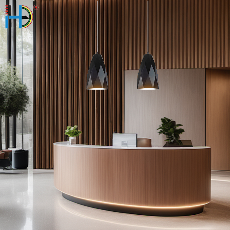 Single Design Steel Pendant Lamp Reception Area Hotel Bar Counter Front Desk Led Chandelier