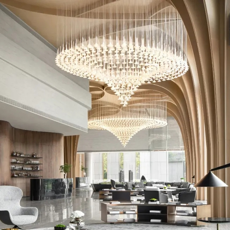 Custom Large Chandelier Sales Office Hotel Lobby Villa Clubhouse Reception Pendant Lights