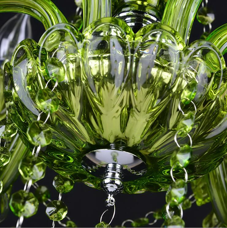 European Hotel Bedroom Lights Restaurant Green Crystal Chandelier