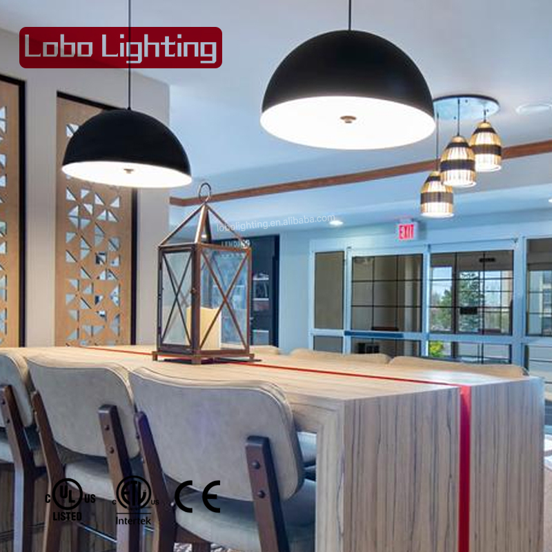 UL Listed Candlewood Suites by Ihg Hotels Room Matte Black Ceiling Hanging Lamp Pendant Light for Hotel Public Area Lounge