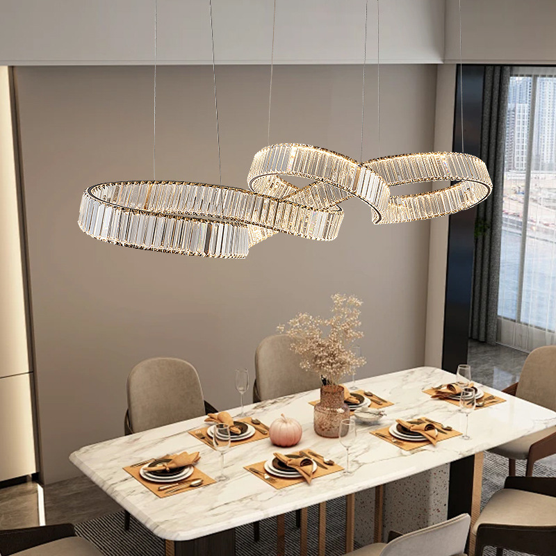 Minimalist Luxury Crystal Chandelier for Villa Duplex Dining Room Living Room Showroom Sales Office Bar Chandeliers