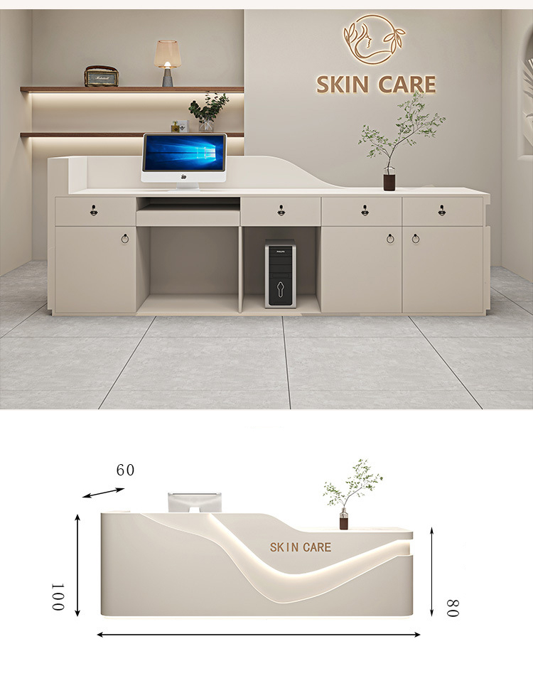 2025 New Painting Simple Beauty Salon Reception Desk Clothing Store Small Bar Table Register Customization
