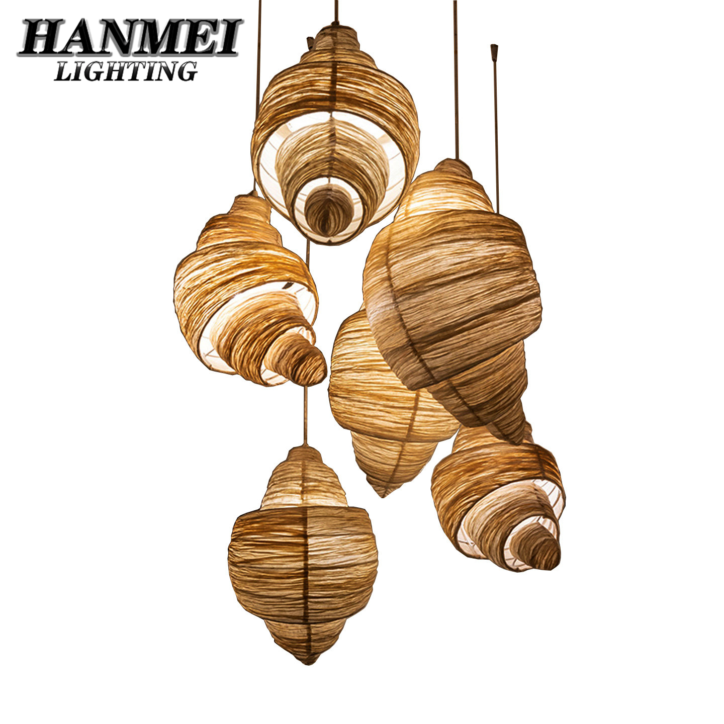 Nordic Creative Pendant Lamps Restaurant Bar Hotel Decoration Lamp Bakery Paper Chandelier Large