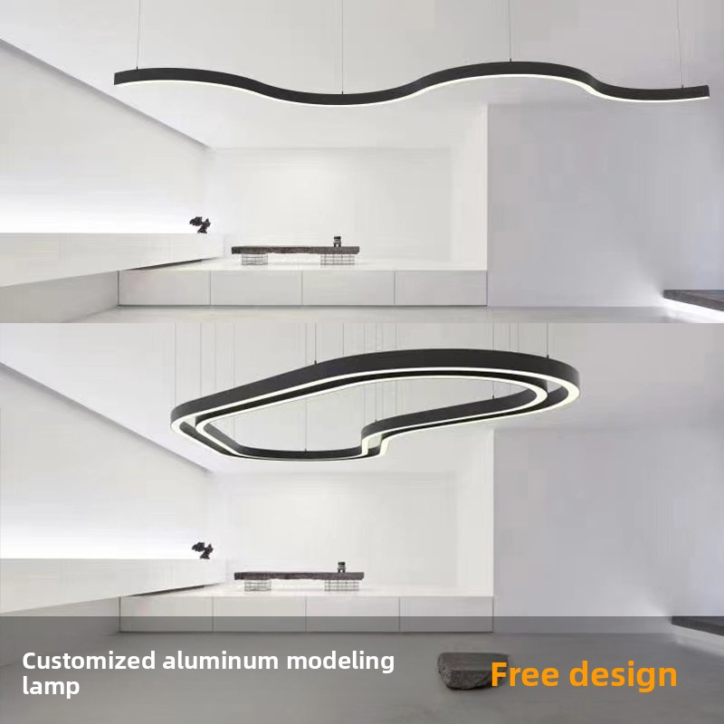 LED Iron Commercial Ceiling Light Customized Modern Minimalist Conference Room Lighting 100V-240V Rectangular Office Pendant