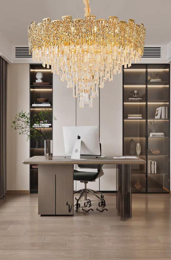 Luxury Design Glass Chandelier Light with Golden Coating for Luxury Villa and Mansion Interior Lighting Projects at Best Price