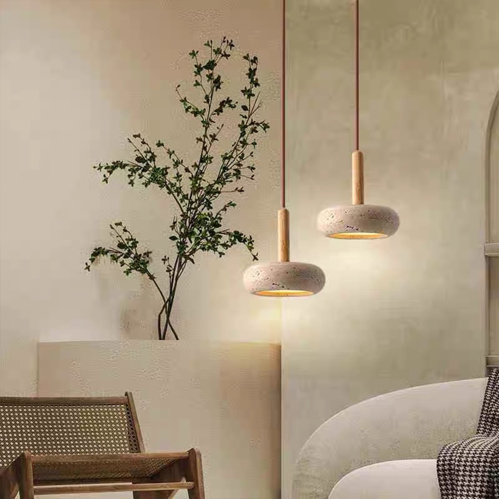 Nordic Style Wabi Sabi Travertine Pendant Light Modern LED Chandelier With E27 Base For Room Home Hotel Or Restaurant Decor