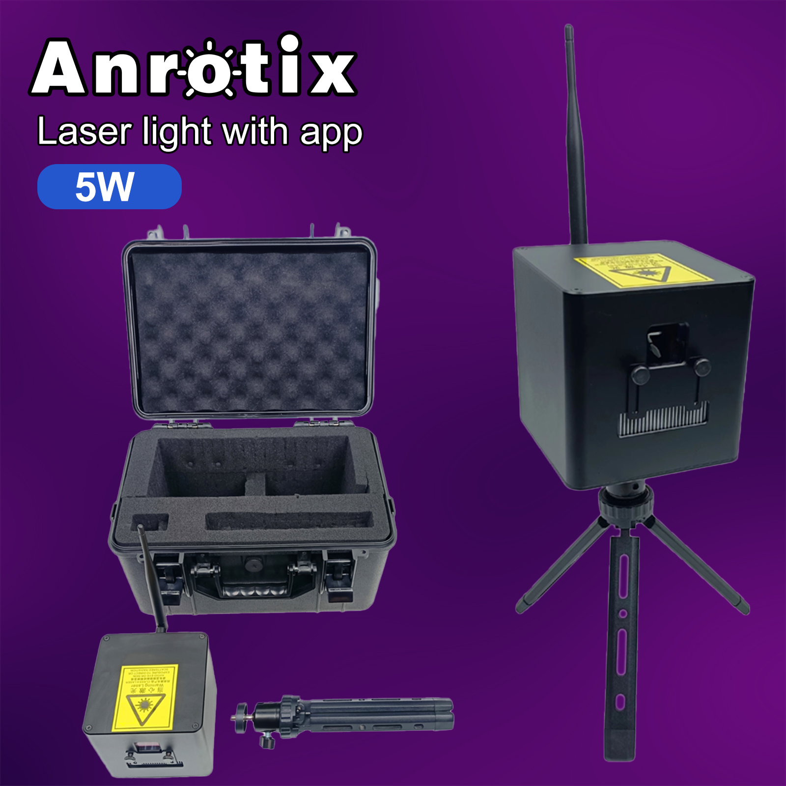 5W RGB Beam Laser Light APP Control Low Power Consumption Sound Activated Compact Design Lighting for Lounge Bar Cafe Shop