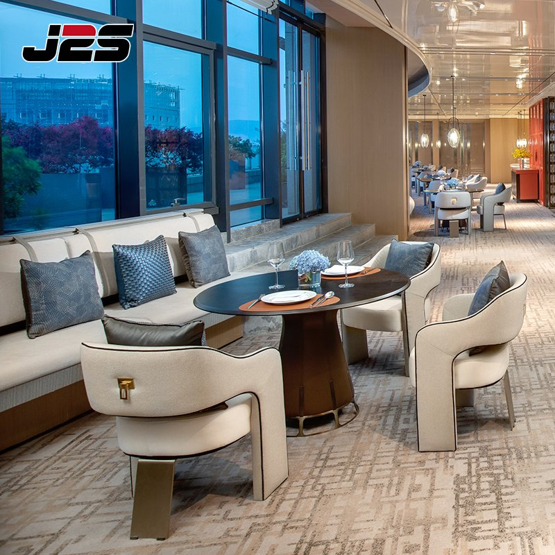 J2s Modern Restaurant Furniture Set Rectangular Tables and Chairs for Hotel Buffet Area