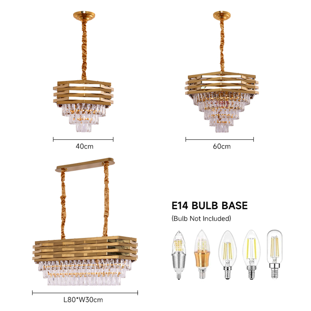American Light Luxury CE Certified LED Hanging Light for Villa Lobby Dining Office Reception Crystal Chandelier