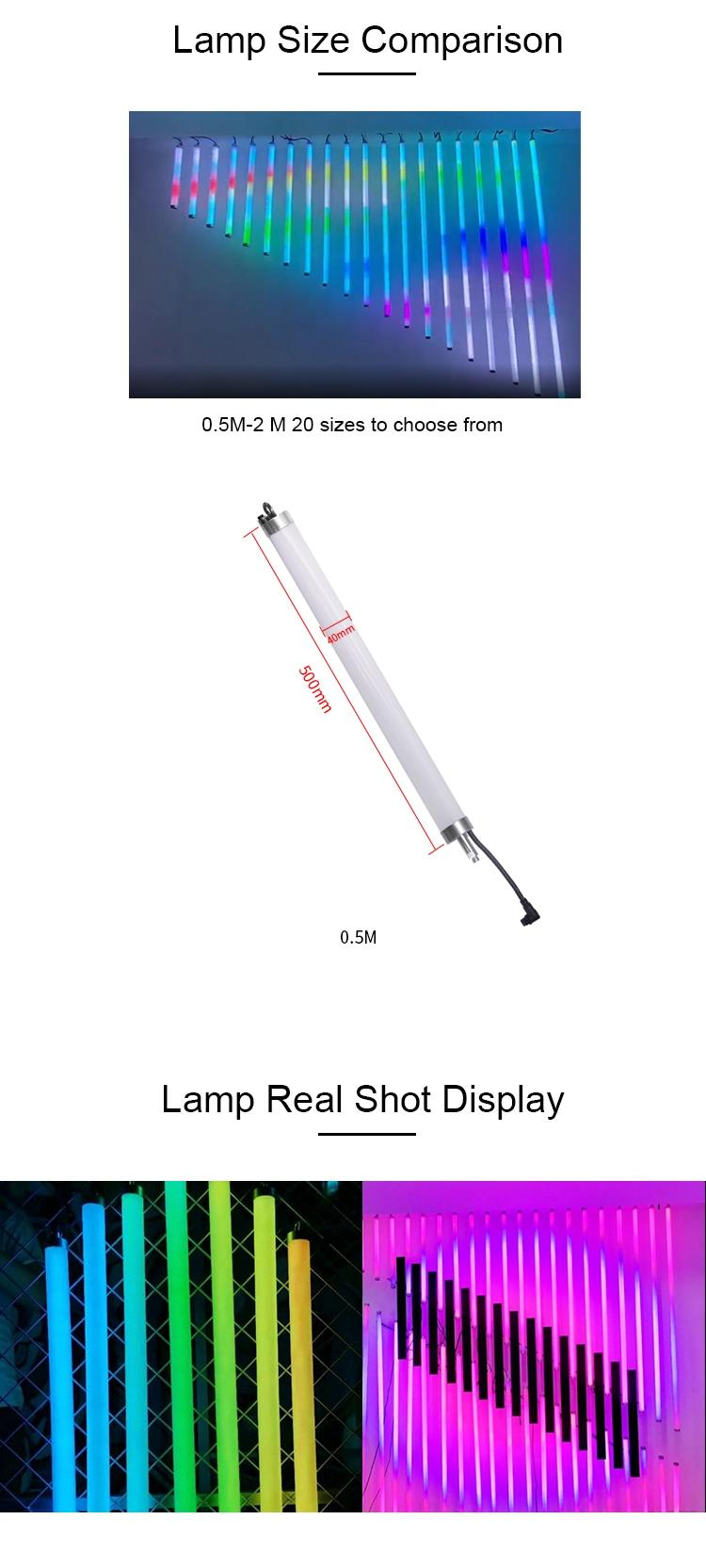 360 View Dmx 512 Control Rgb Led Meteor Tube Light