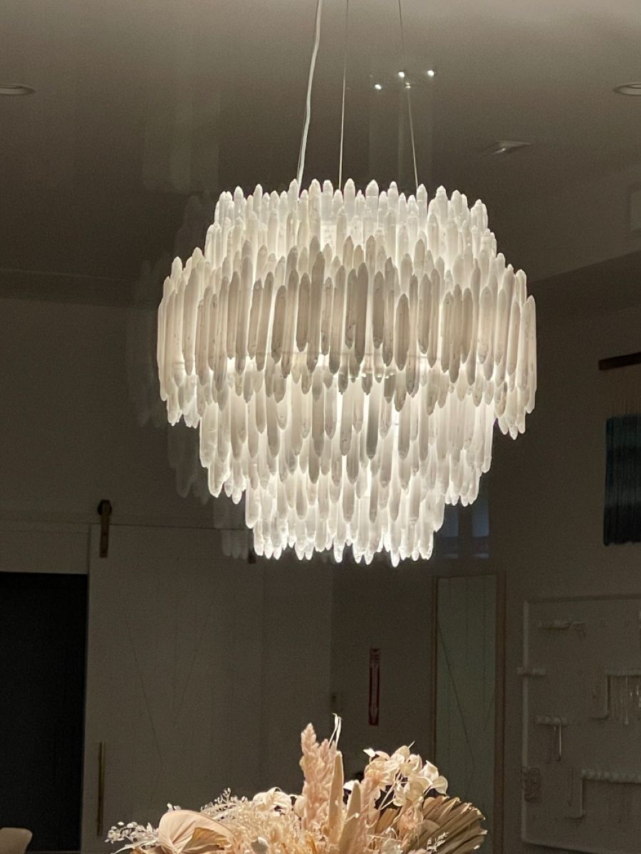 Entrance Hall Gypsum Chandeliers Light Fixture White Hotel Home Modern Nordic Led Creative Chandelier