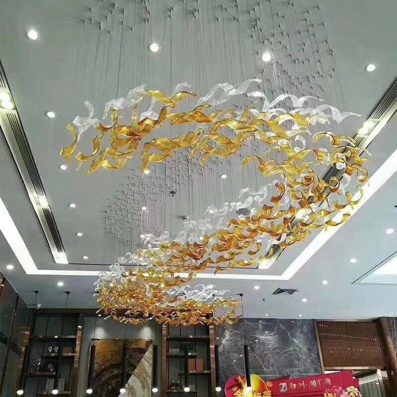 Custom Crystal Glass Engineering Chandelier for Indoor Lighting for Hotel Banquet Halls Lounges Bars Villas