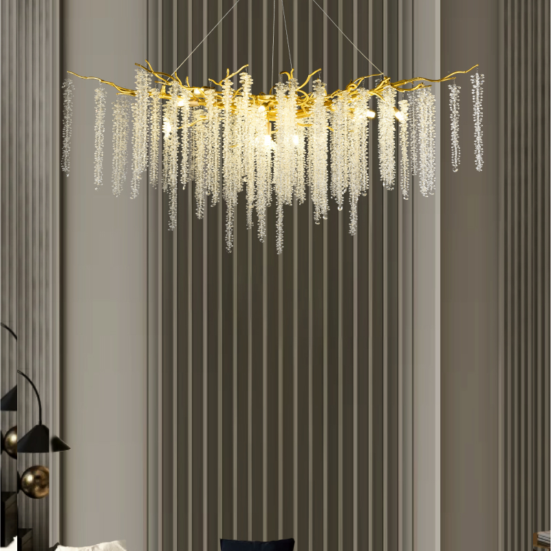 Direct Factory Sale Modern Luxury Handmade Gold Crystal Chandelier for Home Office Living Room Villa Hall Restaurant