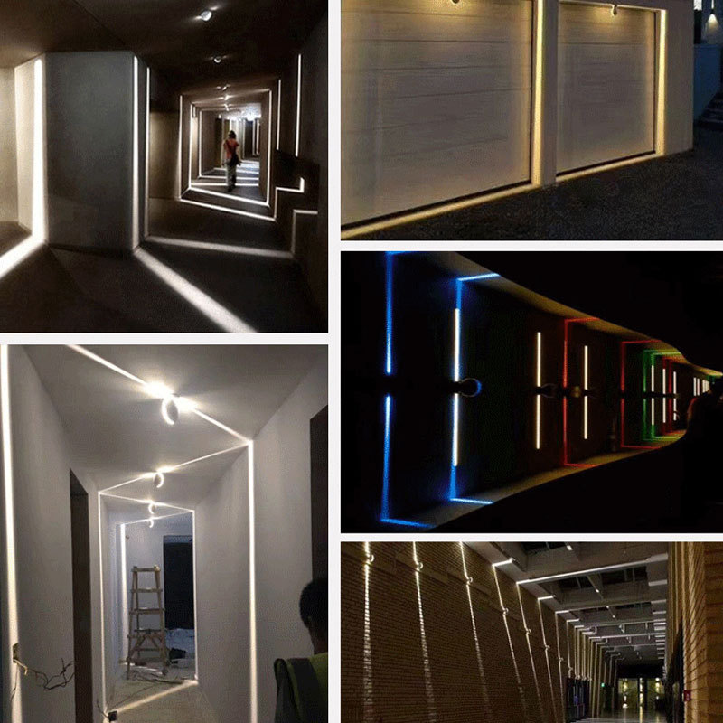 Aluminum LED Wall Lamp Spotlight with RGB Remote Control Modern Design ROHS Certified for Hotel KTV Aisle Corridor Use