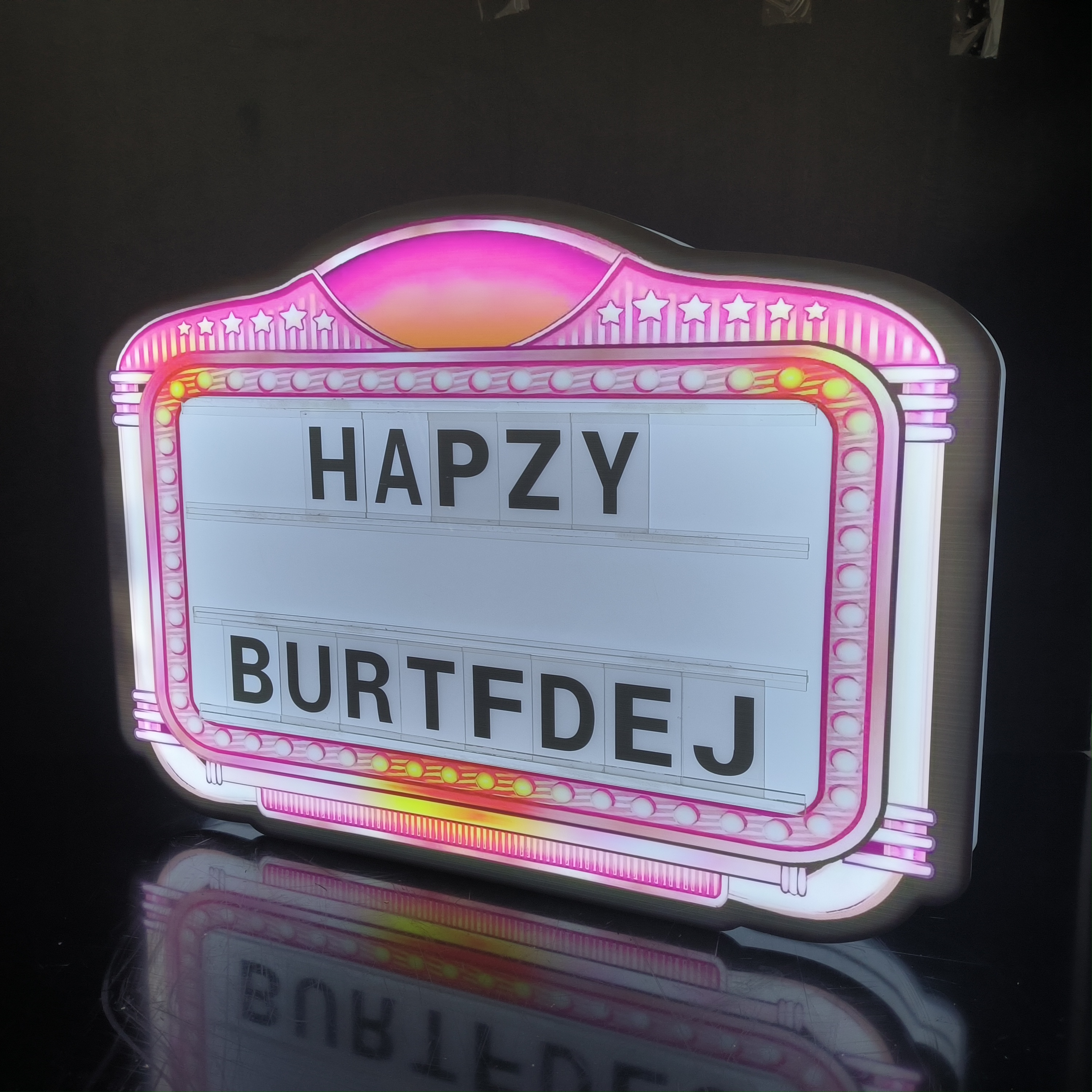 Custom Classic LED Message Board Marquee Light VIP Bottle Service Bar Lounge Display Racks for Night Club Party Events