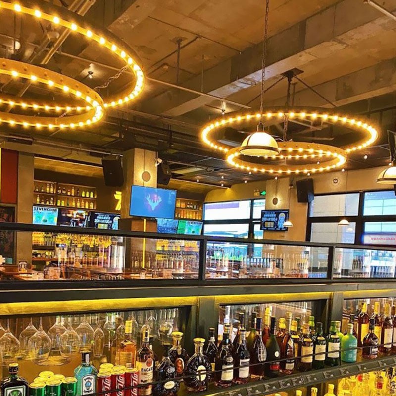 Industrial Style Bar Lamps Retro Clear Bar Community Decoration Hotel Lobby Iron/PVC Chandelier Pool Hall Atmosphere Light 5000K