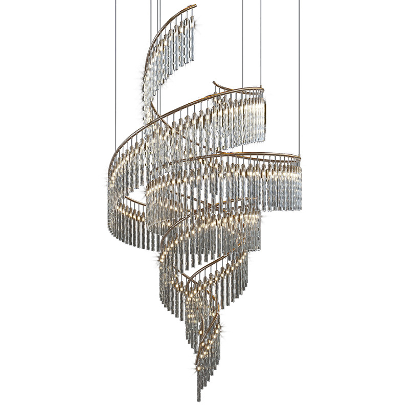 Modern Luxury Crystal Chandelier for Large Spaces 3D Printed Logo Warm White for Hotels Banquet Halls Offices Villas Duplexes AC