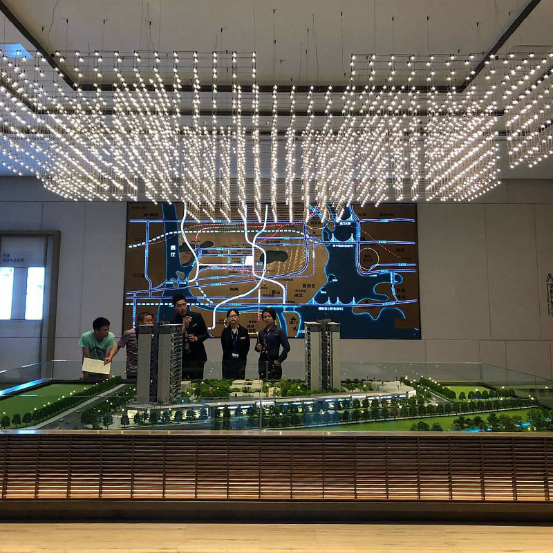 Custom Commercial Matrix Lighting Chandelier For Reception Areas