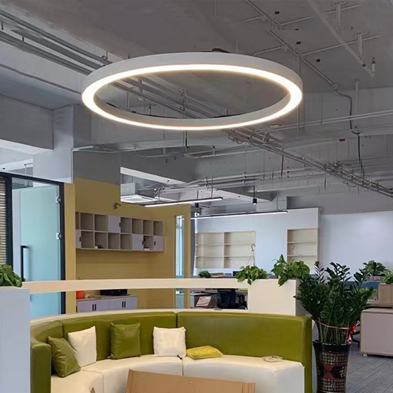 LED Iron Commercial Ceiling Light Customized Modern Minimalist Conference Room Lighting 100V-240V Rectangular Office Pendant