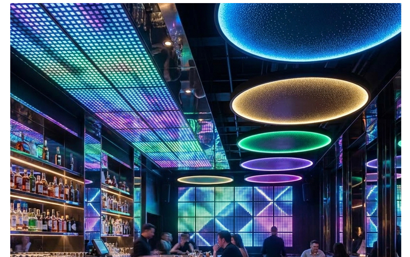 Modern RGB LED Chandelier Atmospheric Decor Smart Color Changing Pendant Light