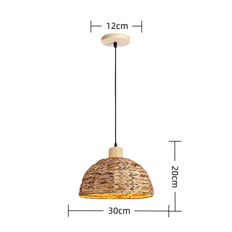Cross-Border Long Adjustable Height Woven Rattan Chandelier Explosions American Farmhouse Wind Hostel Hotel Restaurant Bar Lamps