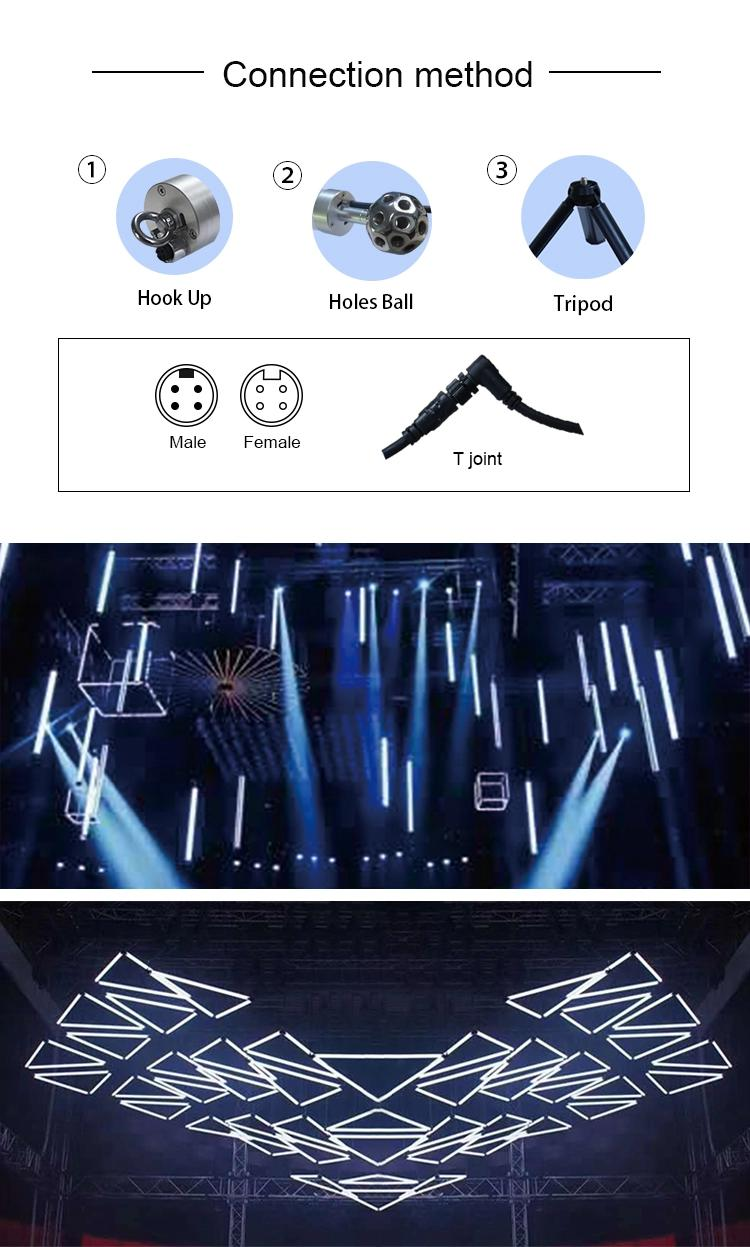 360 View Dmx 512 Control Rgb Led Meteor Tube Light