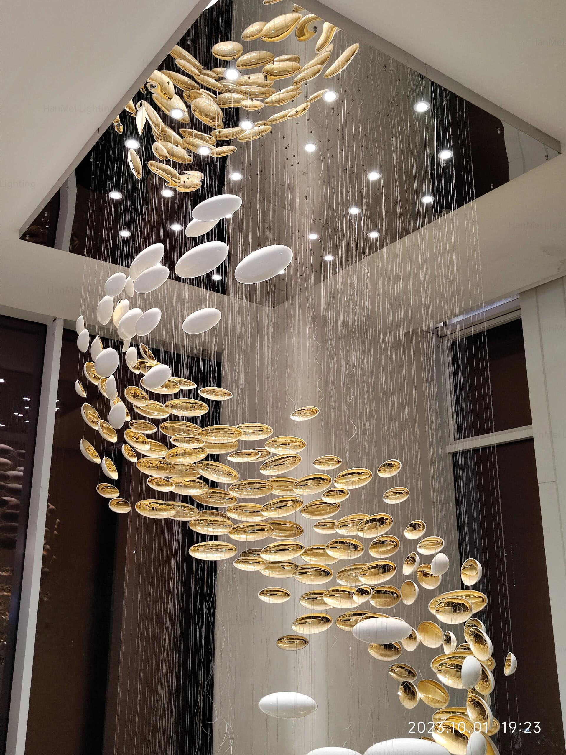 Large Modern Hotel Lobby Villa Decoration Light Glass Chandelier Creative Led Home Hanging Pendant Lamp