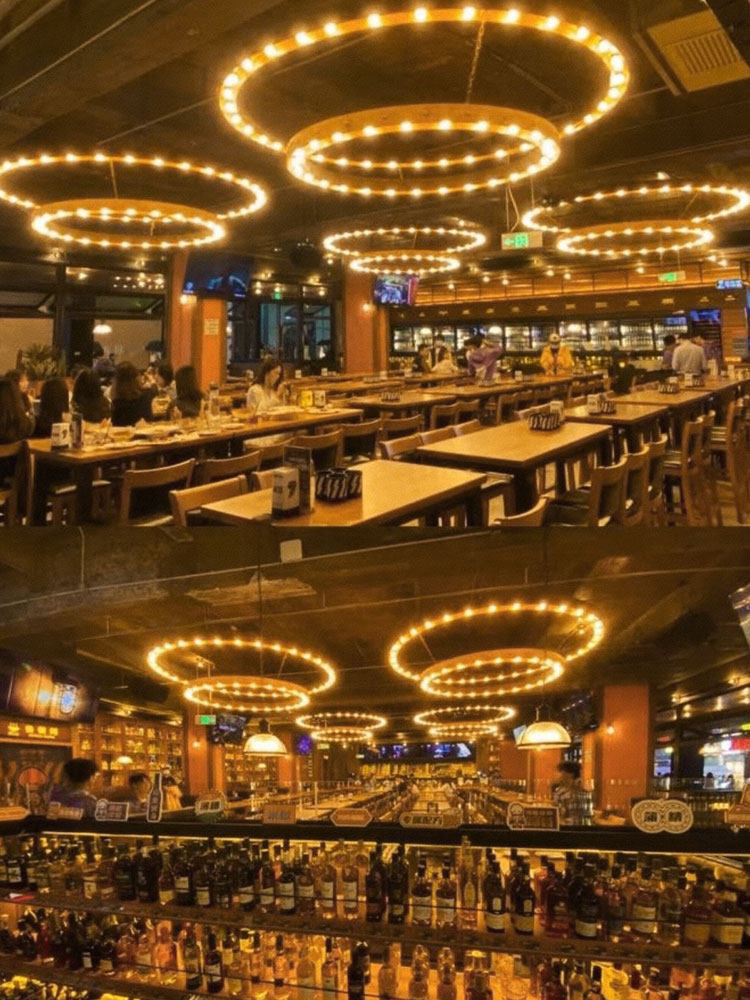 Industrial Style Bar Lamps Retro Clear Bar Community Decoration Hotel Lobby Iron/PVC Chandelier Pool Hall Atmosphere Light 5000K
