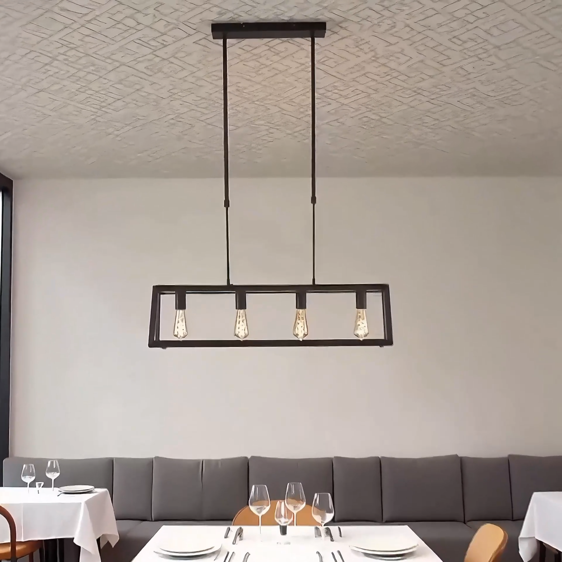 High-End Custom Modern Simple Chandelier Preferred Hotel Projects Luxury Villas Warm White Light Long Shape Room Space Black