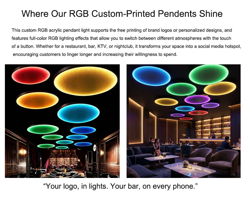 Modern RGB LED Chandelier Atmospheric Decor Smart Color Changing Pendant Light