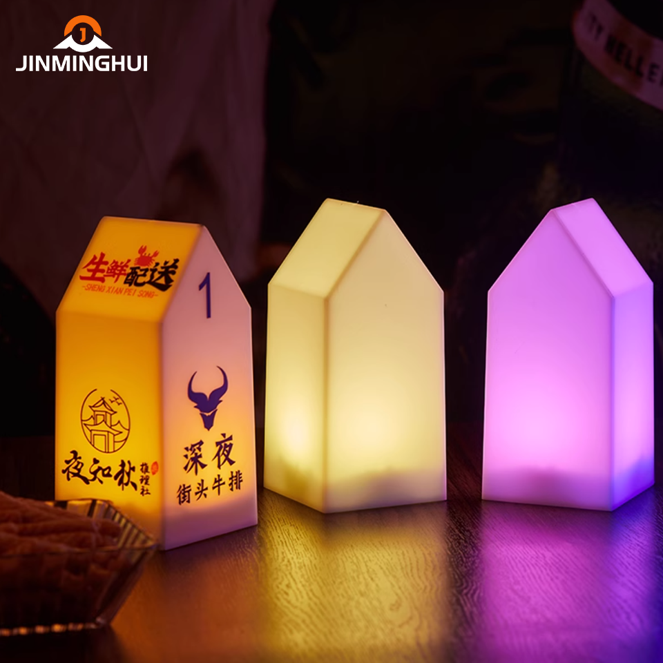 Customized High Quality Restaurant Bar Lounge Nightclub Rechargeable Seven Color Led Table Lamp for VIP Service