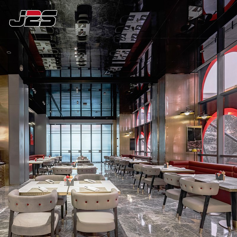 Premium Commercial Restaurant Furniture Upholstered Armchair Continuous Red Banquette Buffet Area VIP Hotel Lounge