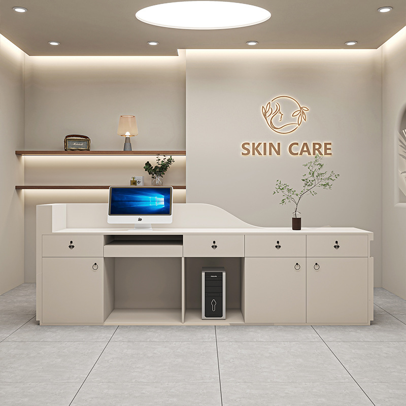 2025 New Painting Simple Beauty Salon Reception Desk Clothing Store Small Bar Table Register Customization