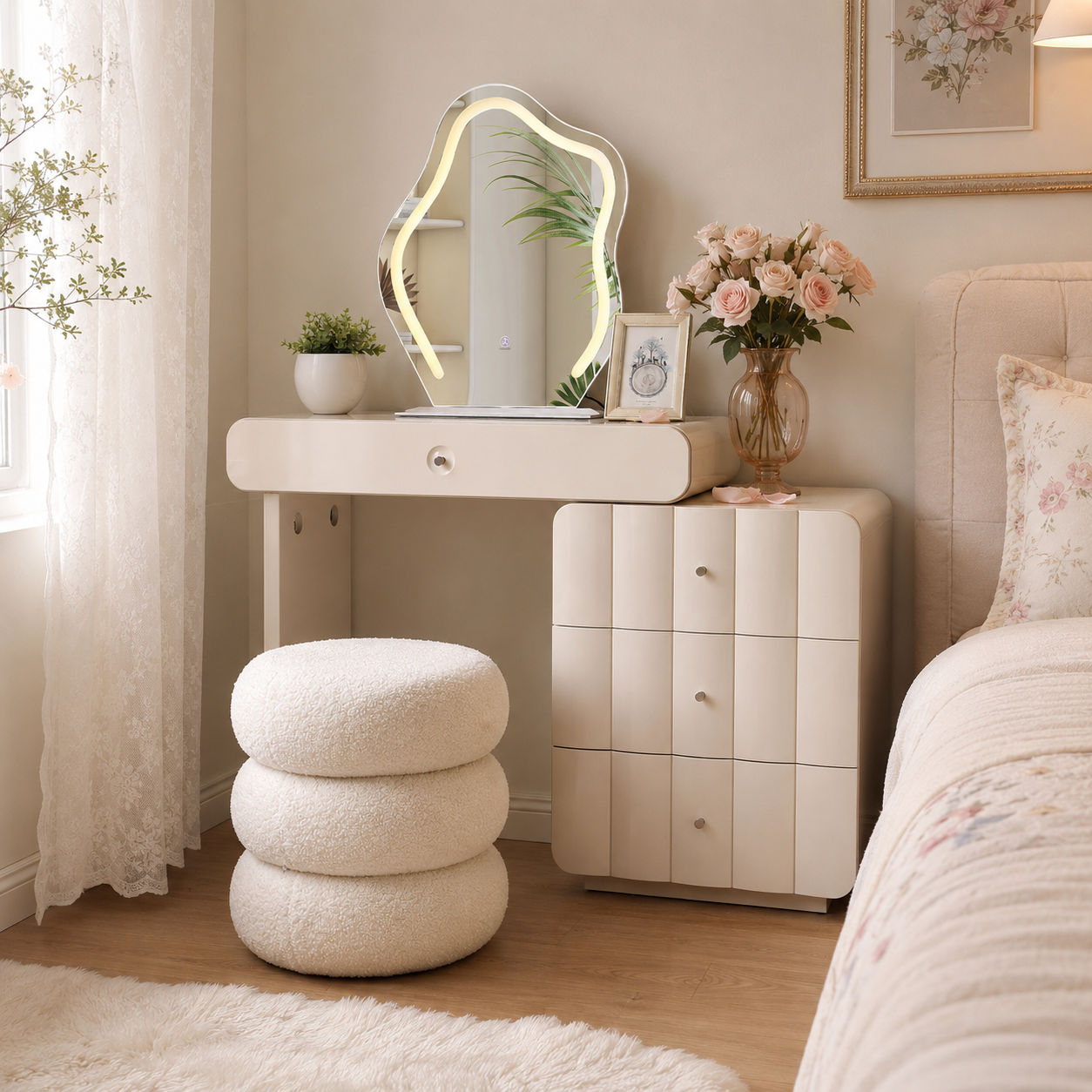 Vanity Desk for Makeup Vanity Desk for Makeup Dresser for Bedroom Dressing Table with Mirror