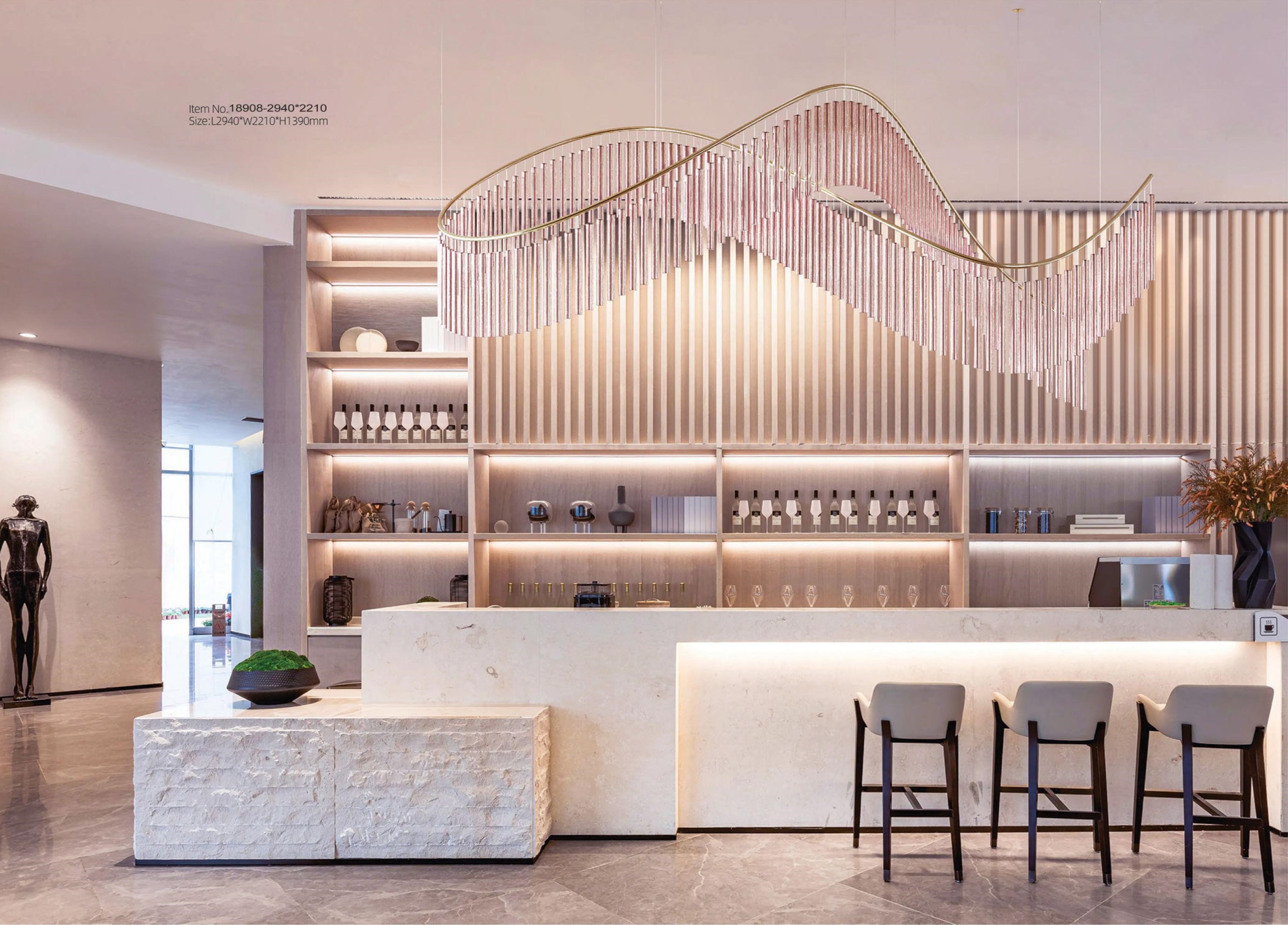 Customized Hotel Lobby Light Ceiling Crystal Modern Decorative Led Bar Home Decor Hanging Lights for Living Room