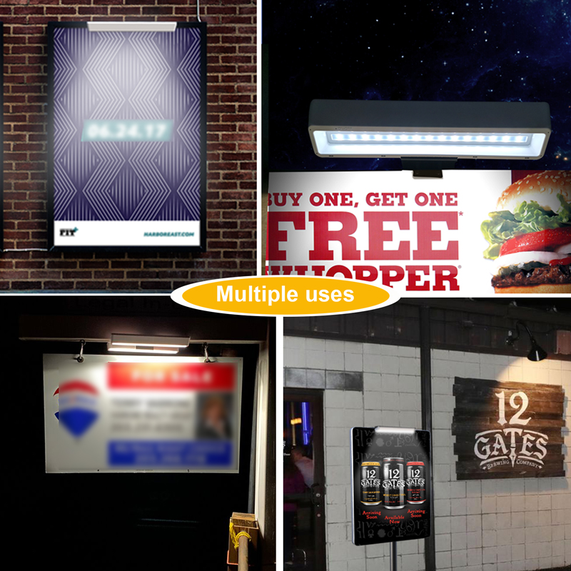 Solar Billboard Signboard Solar LED Wall Light Garden Real Estate Light ABS+PC Material Long Working Time Waterproof IP65