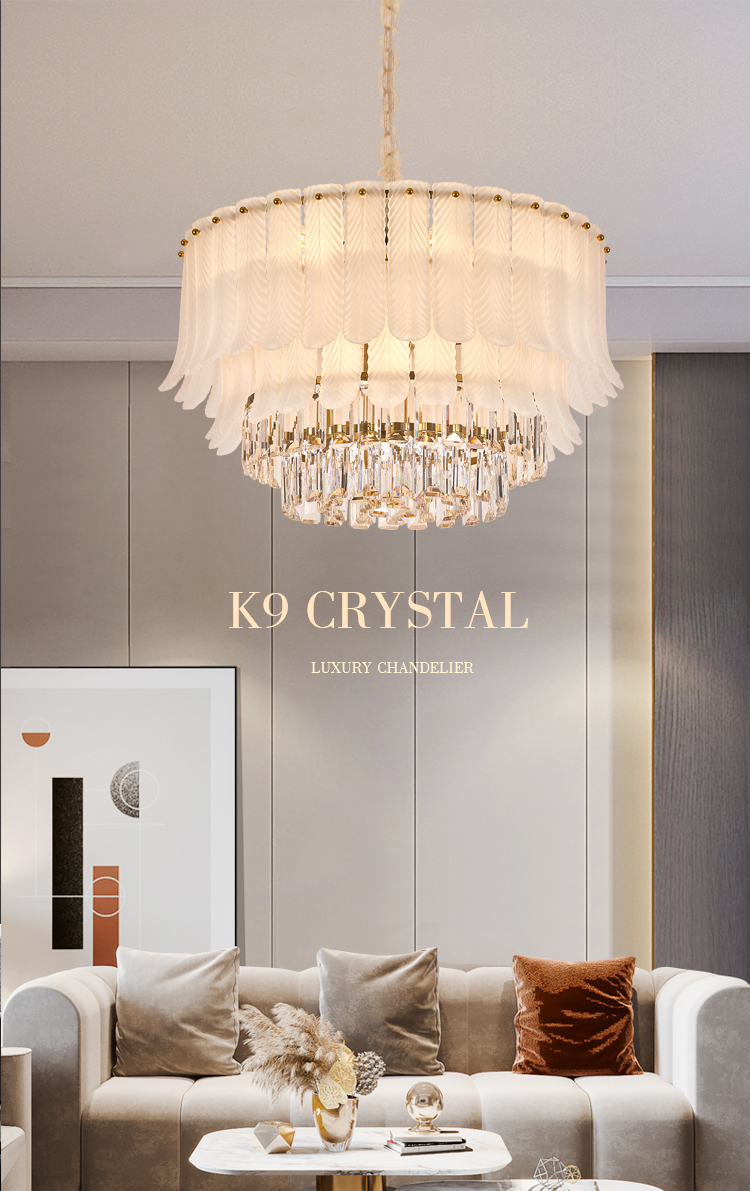 Aosihua Design Hong Kong-Style Luxury Chandelier Gold Finish Iron Dimmable Warm White Hotels Indoors Nordic Restaurant Light